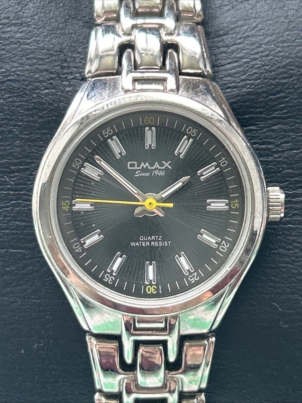 Omax Silver Tone Black Dial Women’s Quartz Watch